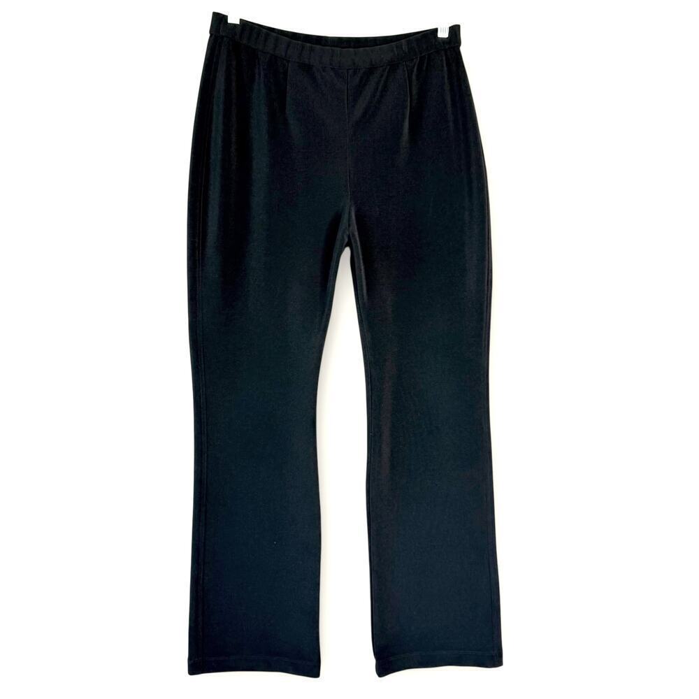 Chico's Black Straight High Rise Stretchy Knit Pants Pullon Size L/12 Chico 2